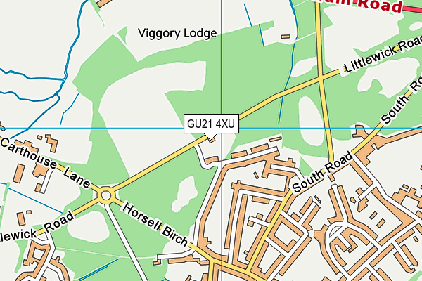 GU21 4XU map - OS VectorMap District (Ordnance Survey)