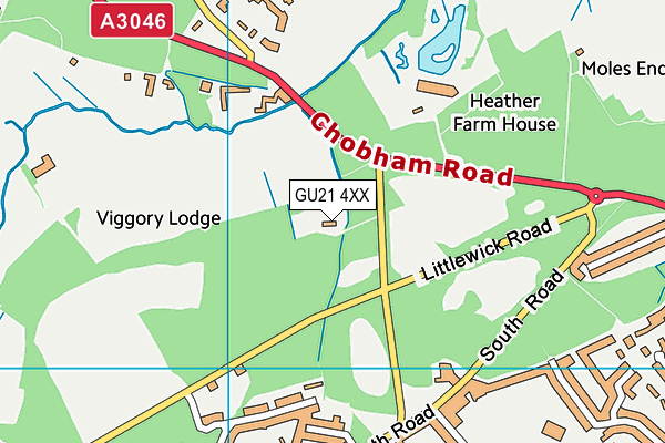 GU21 4XX map - OS VectorMap District (Ordnance Survey)