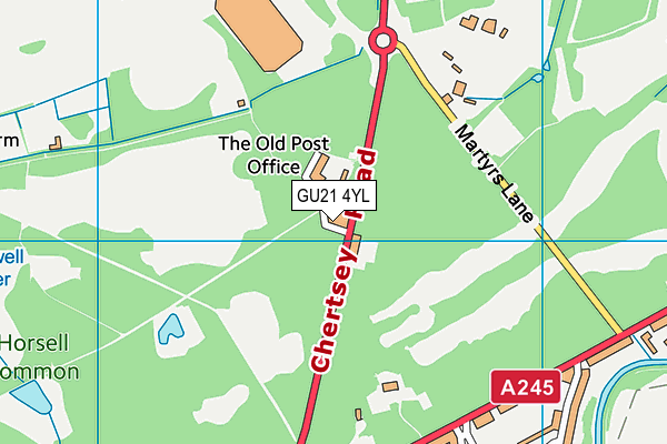 GU21 4YL map - OS VectorMap District (Ordnance Survey)