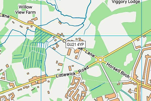 GU21 4YP map - OS VectorMap District (Ordnance Survey)