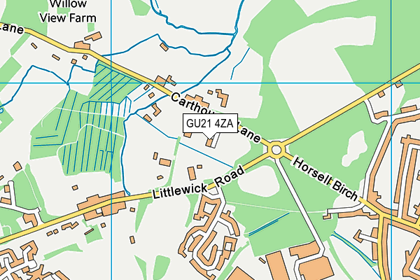 GU21 4ZA map - OS VectorMap District (Ordnance Survey)