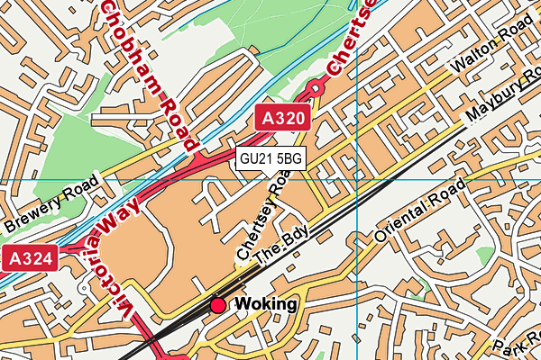 GU21 5BG map - OS VectorMap District (Ordnance Survey)