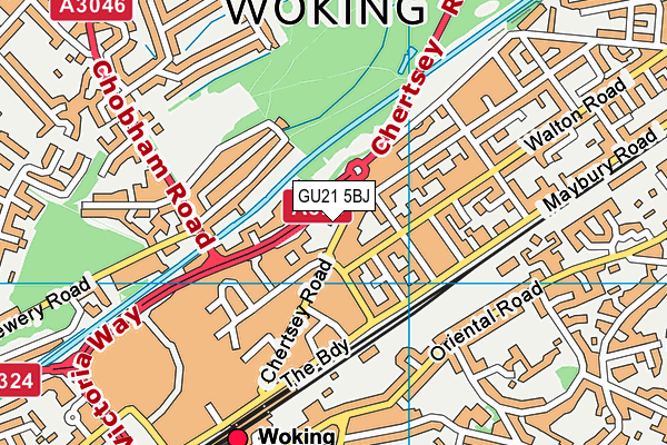 GU21 5BJ map - OS VectorMap District (Ordnance Survey)