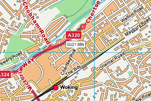 GU21 5BN map - OS VectorMap District (Ordnance Survey)