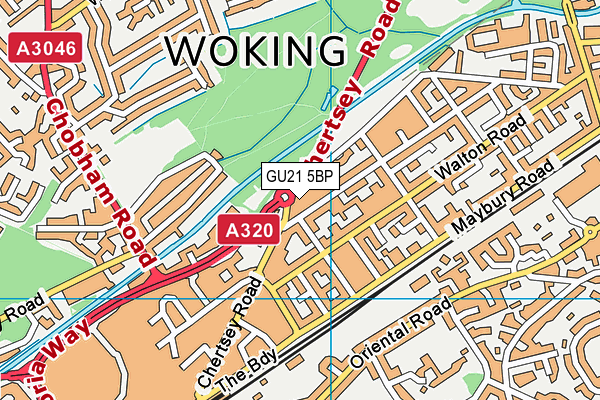 GU21 5BP map - OS VectorMap District (Ordnance Survey)