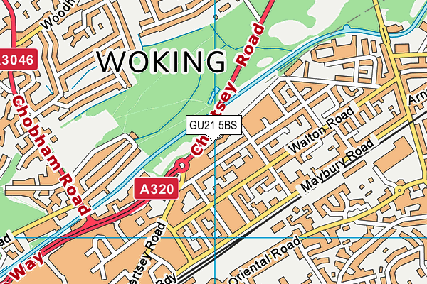 GU21 5BS map - OS VectorMap District (Ordnance Survey)