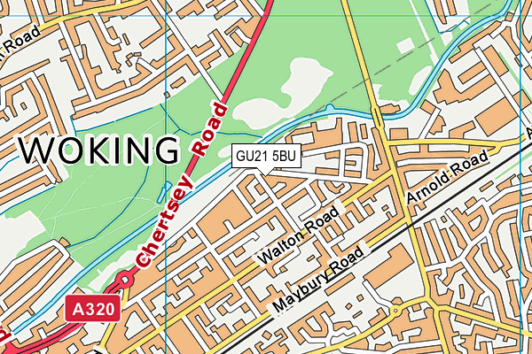 GU21 5BU map - OS VectorMap District (Ordnance Survey)