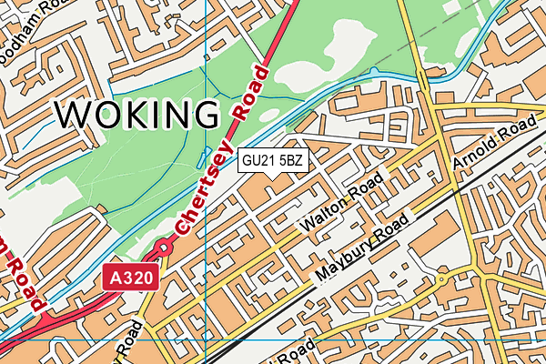 GU21 5BZ map - OS VectorMap District (Ordnance Survey)