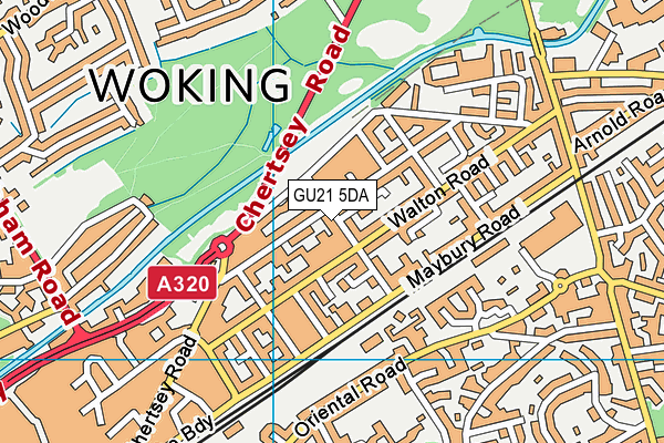 GU21 5DA map - OS VectorMap District (Ordnance Survey)