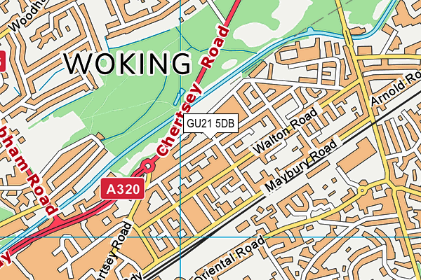 GU21 5DB map - OS VectorMap District (Ordnance Survey)