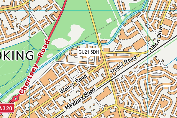 GU21 5DH map - OS VectorMap District (Ordnance Survey)