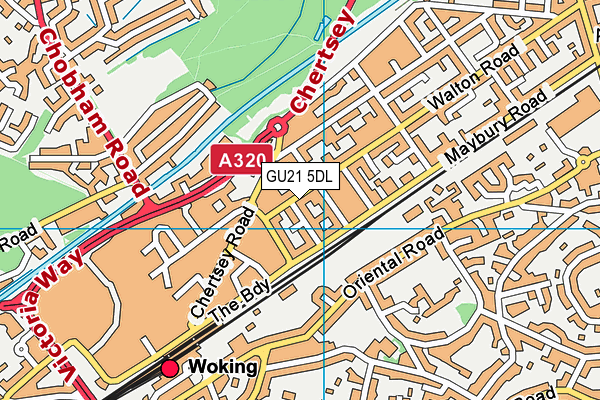 GU21 5DL map - OS VectorMap District (Ordnance Survey)