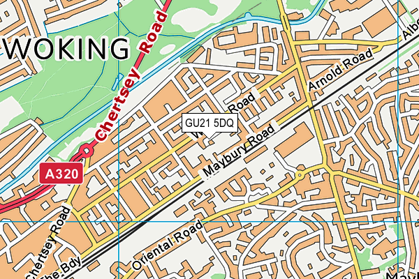 GU21 5DQ map - OS VectorMap District (Ordnance Survey)