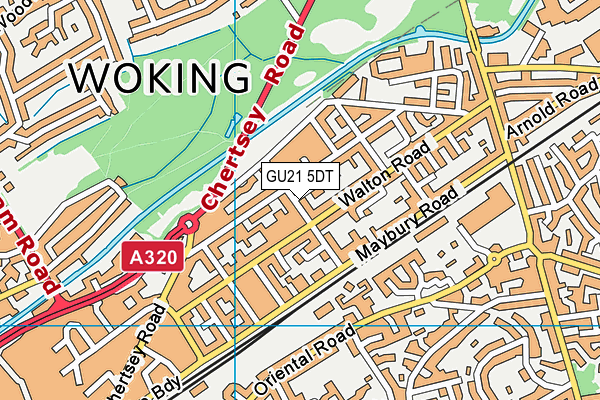 GU21 5DT map - OS VectorMap District (Ordnance Survey)