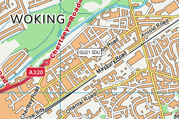 GU21 5DU map - OS VectorMap District (Ordnance Survey)