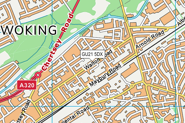 GU21 5DX map - OS VectorMap District (Ordnance Survey)