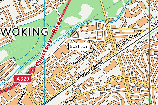 GU21 5DY map - OS VectorMap District (Ordnance Survey)