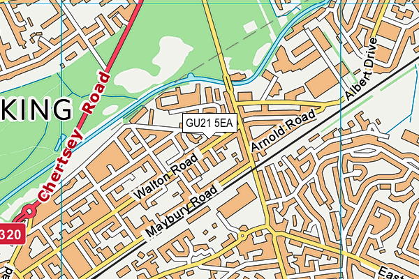 GU21 5EA map - OS VectorMap District (Ordnance Survey)