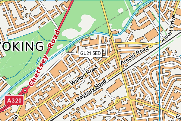 GU21 5ED map - OS VectorMap District (Ordnance Survey)