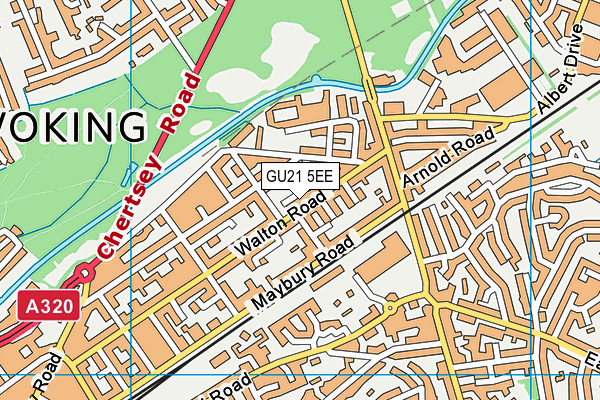 GU21 5EE map - OS VectorMap District (Ordnance Survey)