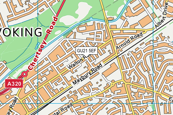 GU21 5EF map - OS VectorMap District (Ordnance Survey)