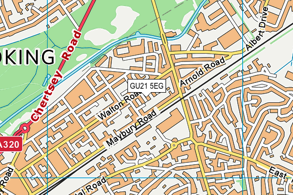 GU21 5EG map - OS VectorMap District (Ordnance Survey)