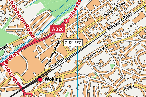 GU21 5FG map - OS VectorMap District (Ordnance Survey)