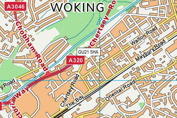 GU21 5HA map - OS VectorMap District (Ordnance Survey)