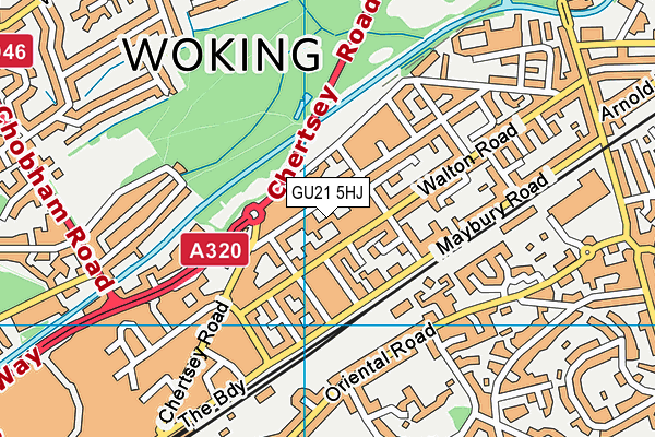 GU21 5HJ map - OS VectorMap District (Ordnance Survey)