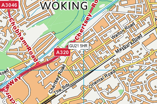 GU21 5HR map - OS VectorMap District (Ordnance Survey)