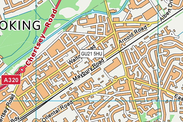 GU21 5HU map - OS VectorMap District (Ordnance Survey)