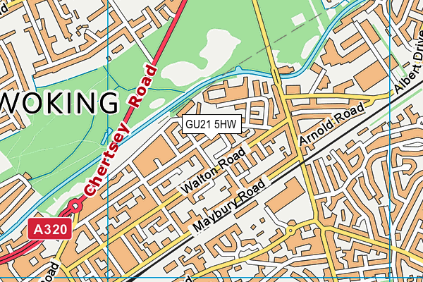 GU21 5HW map - OS VectorMap District (Ordnance Survey)
