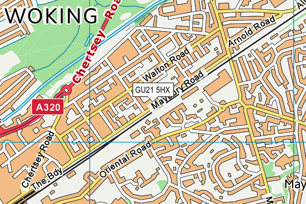 GU21 5HX map - OS VectorMap District (Ordnance Survey)