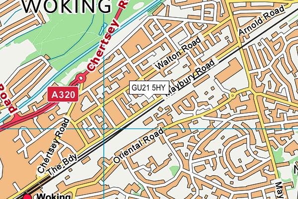 GU21 5HY map - OS VectorMap District (Ordnance Survey)