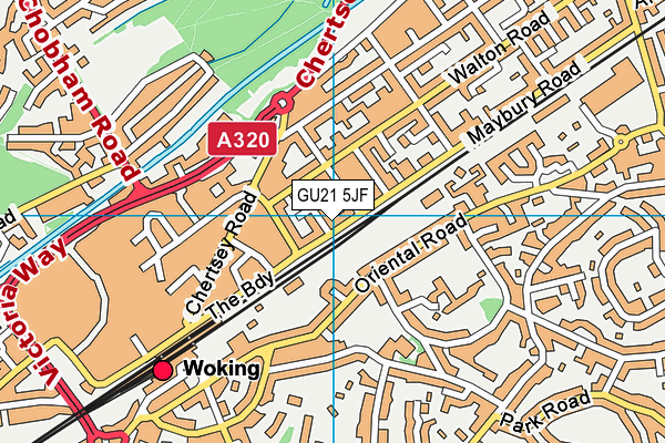 GU21 5JF map - OS VectorMap District (Ordnance Survey)