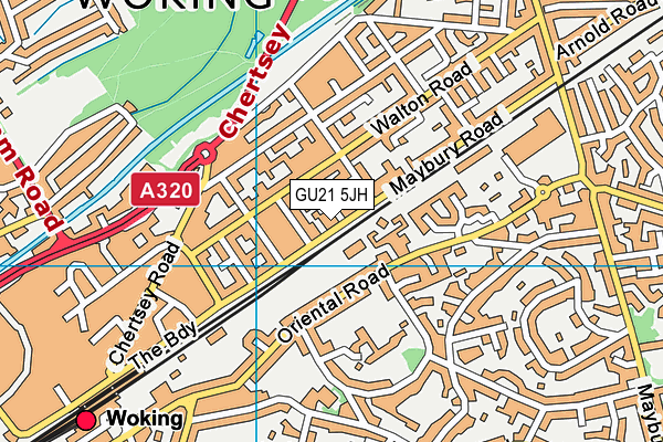 GU21 5JH map - OS VectorMap District (Ordnance Survey)