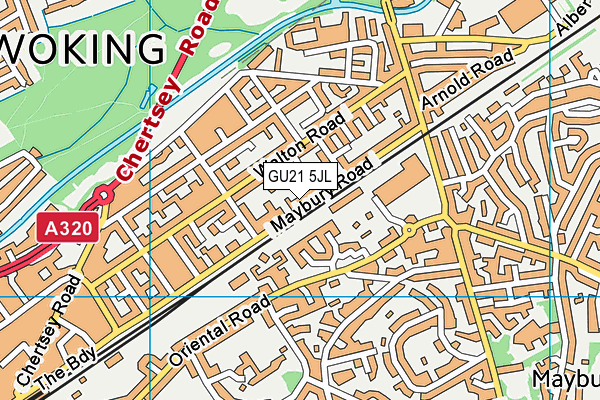 GU21 5JL map - OS VectorMap District (Ordnance Survey)