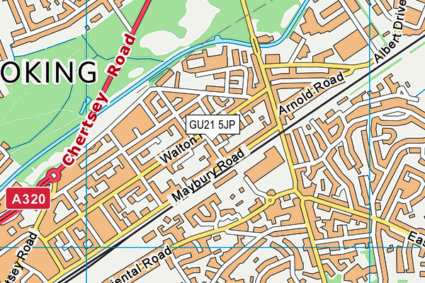 GU21 5JP map - OS VectorMap District (Ordnance Survey)