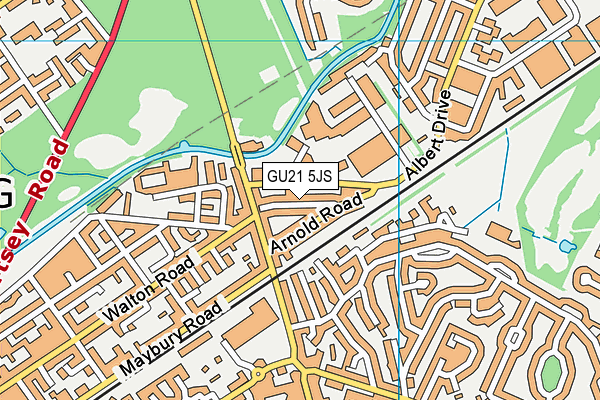 GU21 5JS map - OS VectorMap District (Ordnance Survey)