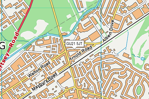 GU21 5JT map - OS VectorMap District (Ordnance Survey)