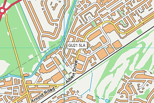 GU21 5LA map - OS VectorMap District (Ordnance Survey)