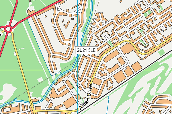 GU21 5LE map - OS VectorMap District (Ordnance Survey)