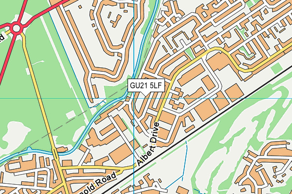 GU21 5LF map - OS VectorMap District (Ordnance Survey)