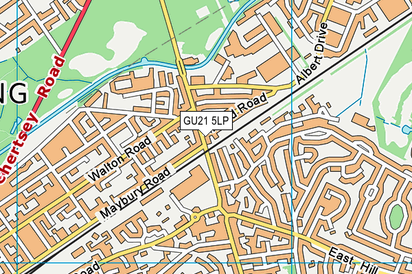 GU21 5LP map - OS VectorMap District (Ordnance Survey)