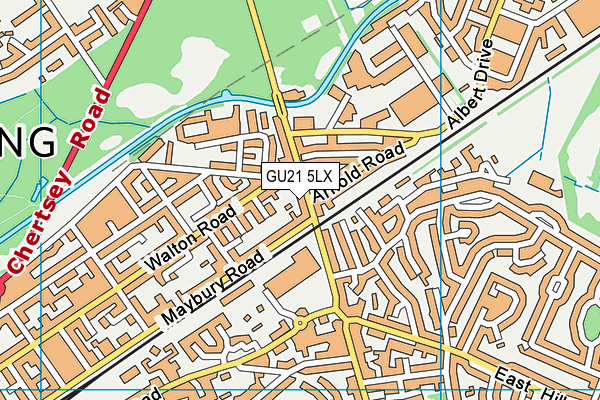 GU21 5LX map - OS VectorMap District (Ordnance Survey)