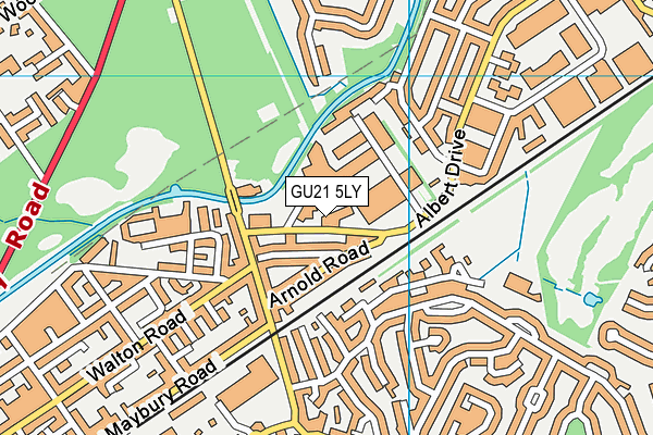 GU21 5LY map - OS VectorMap District (Ordnance Survey)