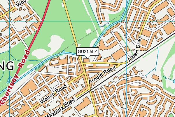 GU21 5LZ map - OS VectorMap District (Ordnance Survey)