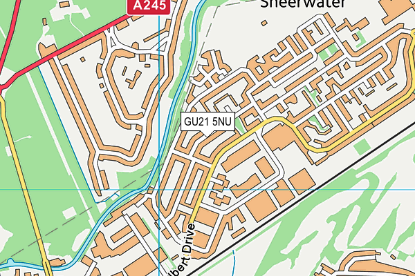 GU21 5NU map - OS VectorMap District (Ordnance Survey)