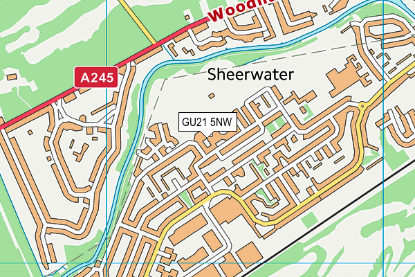 GU21 5NW map - OS VectorMap District (Ordnance Survey)