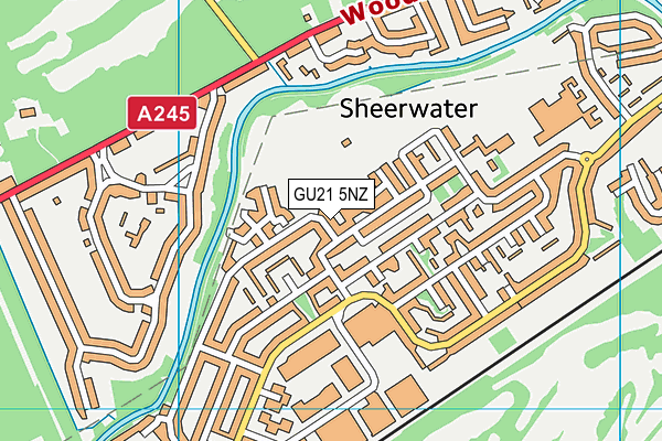 GU21 5NZ map - OS VectorMap District (Ordnance Survey)